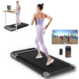 DeerRun 2025 Upgrade Walking Pad, Smart Under Desk Treadmill for Home Office, No-Assembly Treadmills with APP and Remote Control
