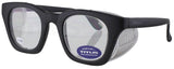 TITUS G12 Retro Style Safety Glasses Soft Folding Stainless Steel Mesh OR Color Matched Side Shield (Black Frame/Magnifier 1.0x 