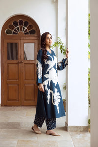 Gosriki Women'S Cotton Blend Straight Printed Kurta With Palazzo (Cukari Blue-Vks01-Gs_L_Blue_Large),Blue,,B0D9WDJDYH