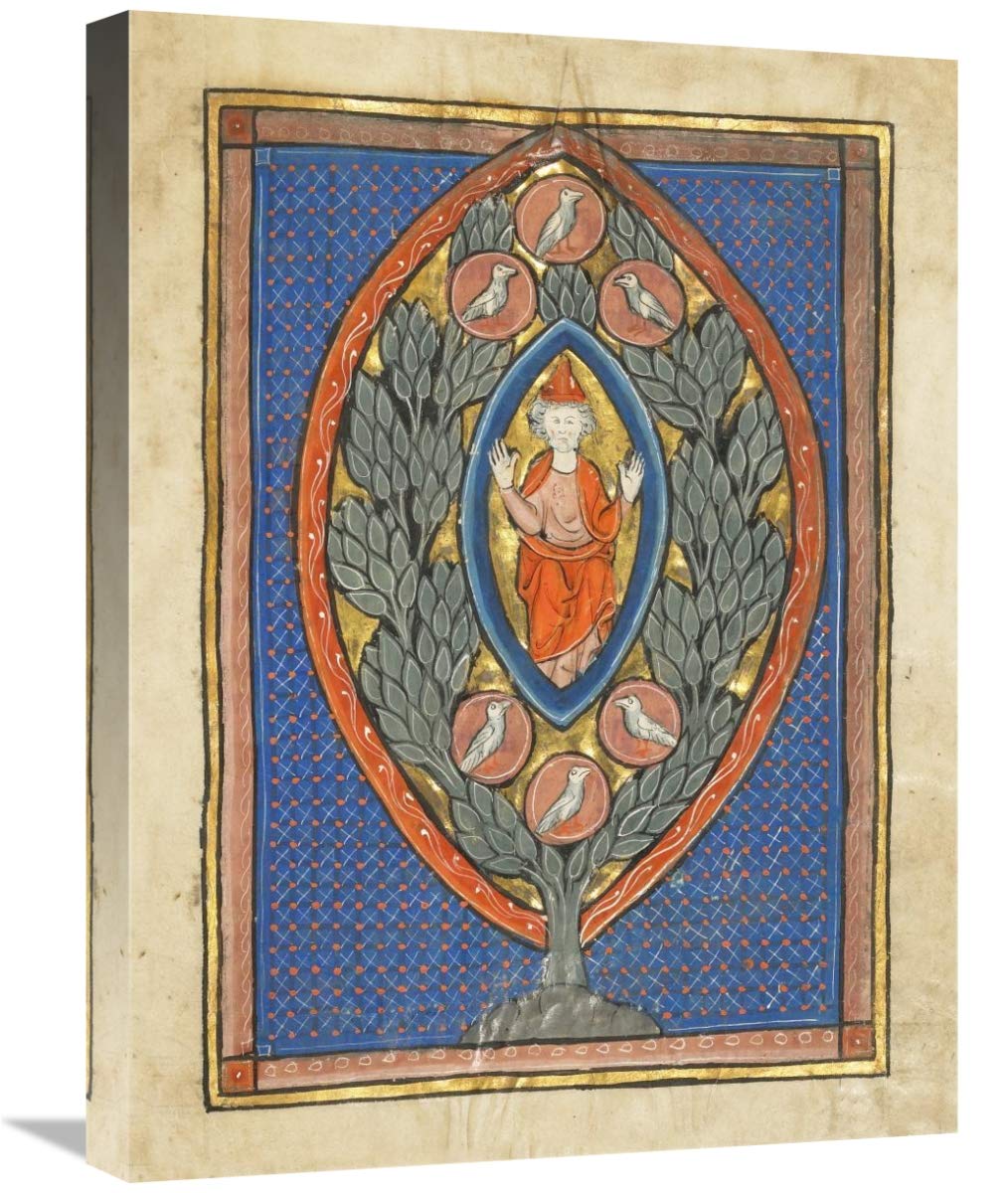 A Man Enthroned Within A Mandorla In A Tree-Canvas Art-18X24