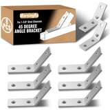 MorningRo 8 Pcs 45 Degree Angle Bracket Fitting for 1-5/8 Strut Channel 4 Hole Corner Brace Framing Connector Galvanized Steel