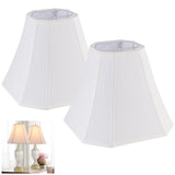 Lamp Shade Set of 2, 6.51310.6, White Square Cute Corner Medium Shade Replacement for Table Desk Bedside Lamps, Spider F