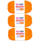 Orange Yarn for Crocheting and Knitting Cotton Crochet Knitting Yarn for Beginners with Easy-to-See Stitches Cotton-Nylon Blend 
