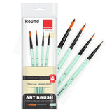Isomars Round Paint Brush Set of 4 Synthetic Brushes, Sizes 06