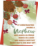 OJsensai Funny Merry Christmas Card & Gifts for Nephew, Nephew Christmas Card from Aunt Uncle, Xmas Cards Decoration Ideas