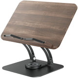 Tounee Book Stand for Reading, Adjustable Book Holder with 360 Swivel Base, Foldable Cookbook Stand Recipe Book Holder with Elas