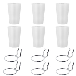 6 Sets Pegboard Hooks with Pegboard Cups, Ring Style Pegboard Bins with Rings, Pegboard Cup Holder Accessories for Organizing St