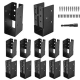 AXWHYS Concealed Joist Hangers, 12 Pcs of 2x4 Outdoor Trim Concealed Flanges, Q235B Steel Powder Coated Concealed Mount Joist Ha
