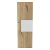 Tuhome Vanguard Medicine Cabinet, Three Shelves, Single Door Cabinet -White/Light Oak