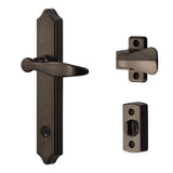 Ideal Security Door Lever With Deadbolt Lock For Out-Swinging Doors, Oiled Rubbed Bronze (4-Piece Set)
