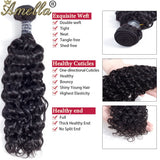 Amella Hair Brazilian Curly Virgin Hair Weave 3 Bundles with 4X4 Lace Closure 8A Brazilian Kinky Curly Hair Weave Bundles Natura