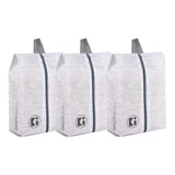 Urbane Home Pack Of 3 Shoe Bag For Travel | Drawstring Footwear Pouches & Toiletries Packing Bags/Covers For Travelling | White 