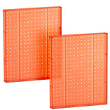 Azar Displays 771620-ORG Plastic Pegboard Wall Organizer - Garage Tool Organizer (Pack of 2) - Durable 1-Sided Wall Panel (16' W