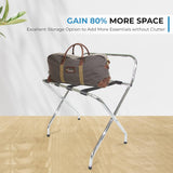 X-Shape Folding Luggage Rack with Nylon Straps
