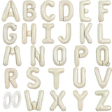 TONIFUL 52 Pieces 16 Inch Cream White Letter A-Z Balloons,Custom Phrase Mylar Foil Alphabet Letter DIY Personalized Phrase Banne