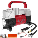 UUP Tire Inflator Air Compressor, 150PSI 12V DC Double Cylinders Heavy Duty Portable Air Pump w/Emergency LED Light for Truck, S