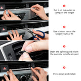 INSAUTO Bling Car Accessories for Women, Bling Car Vent Outlet Trim,10pcs Diamond Car Air Conditioner Decoration Strips(Red)