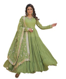 Wedani Georgette Embroidered Work Anarkali Kurta Set For Womens (In Alpha 2Xl Regular Green),GREEN,2XL
