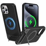 ZHOGTNEG for Magnetic Heat Dissipatio case for iPhone 14 Pro Max, for MagSafe, Cooling Drop Protection, Adjustable Kickstand cas