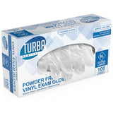 TURBA Clear Latex-Free Disposable Gloves - 100 Ct. Single-Use Powder-Free Vinyl Gloves - Non-Latex Gloves for Cleaning, Sanitary