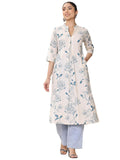 Libas Women'S Cotton Blend Straight Kurtas (29423O_Blue_Xl)