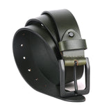 London Alley Smooth Green Leather Belt For Men | Classic Design For Both Formal And Casual Wear | Adjustable Waistband Upto 46 I