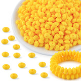 Kovict 300Pcs 12mm Silicone Lentil Beads, Silicone Spacer Beads for Necklace Bracelet Keychain Pens Craft(Yellow)