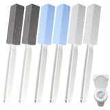 Pumice Stone 6 Packs Long Handle Toilet Bowl Cleaner Eco Friendly Toilet Stain Remover Scouring Sticks for Kitchen Bath Pool Gri