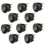 AutoEC 10pcs Car Truck Round Rocker Toggle Switch Light On-Off Control