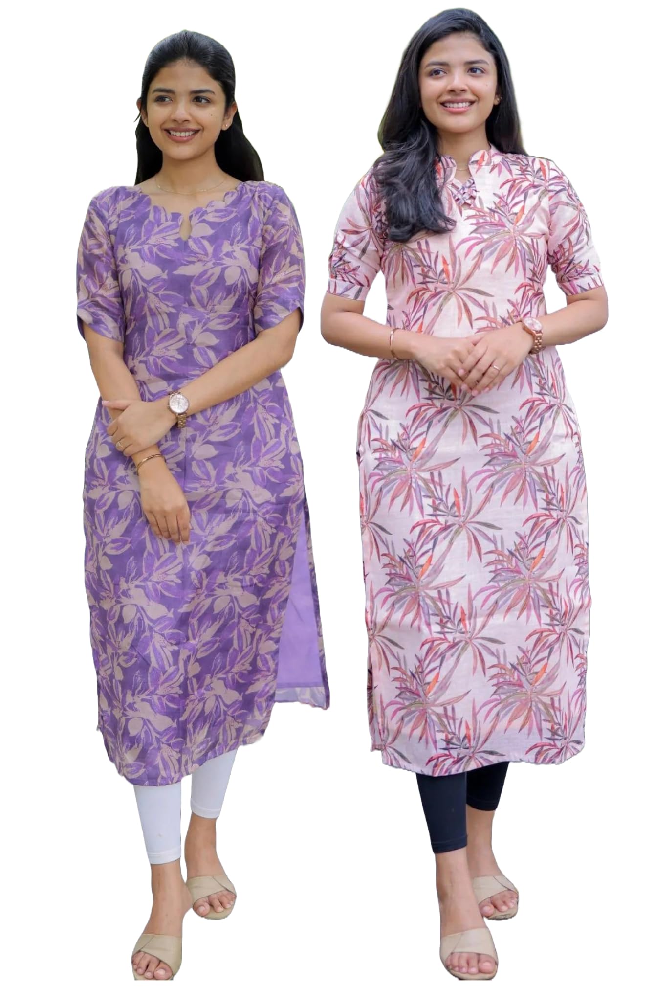 Anni Designer Women'S Viscose Chanderi Floral Regular Kurta Pack Of 3 & Pack Of 2 Combo (Godavari-Kakulam-Clrs_Blue-Pink_Xx-Large),Blue-Pink,2XL