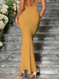 Sugathari Traditional Mustard Micro Fiber Solid Saree Shapewear For Women (Sw Fishcut Mustard M)