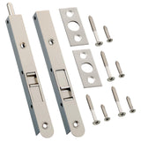 Ceoighe 2 Pack Flush Bolt for Double Door, 7 Inch Heavy Duty Chrome Plating Flush Latch Bolts, French Lock for Opening and Compo