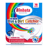 Binbata Color Grasper for Laundry 76 Count, Fragrance Free Dye Catcher Essential for Home Use, Dye Guard Grabber Sheets for Laun
