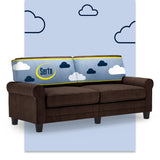 Serta Copenhagen 78 Rolled Arm Sofa, Easy Care Polyester, Soft Pillow Back, Pocket Coil Seat Cushions, Removable Covers, Lovesea