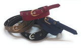 Generic Womens Formal Casual Denim Material Jeans Belts 4Pcs Black Nevyblue Maroon Buiscuit
