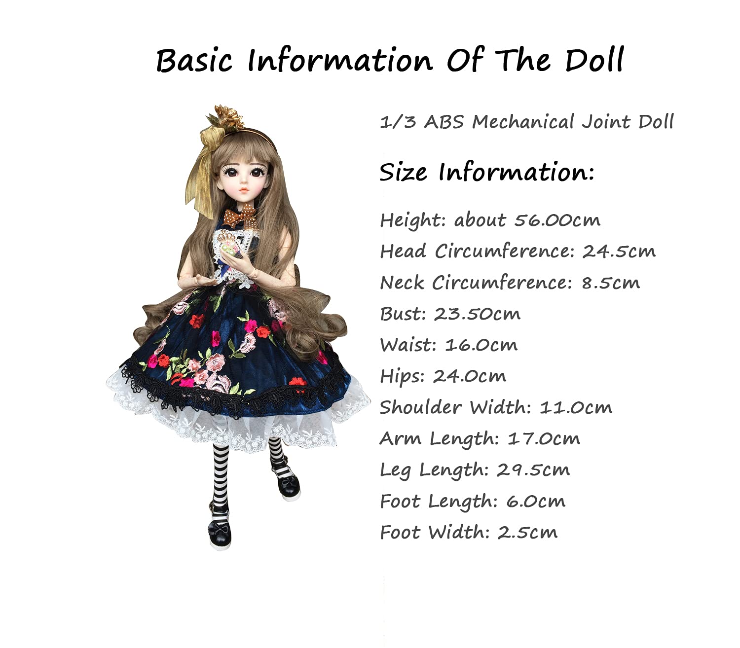 Proudoll 1/3 BJD Doll 60cm - 24 Princess Maud SD Ball Jointed Dolls, Customized Doll Body with Clothes Outfit Set