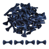 MECCANIXITY 100pcs Navy Blue Bow Ties 1.2 x 0.6 Mini Bowknot for Crafting Little Satin Bows Bulk for DIY Sewing Scrapbooking Wed