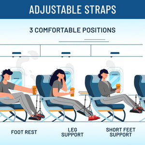 Everlasting Comfort Airplane Foot Hammock - Memory Foam Foot Rest for Plane Travel - Portable Airplane Foot Rest for Air Travel,