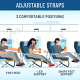 Everlasting Comfort Airplane Foot Hammock - Memory Foam Foot Rest for Plane Travel - Portable Airplane Foot Rest for Air Travel,