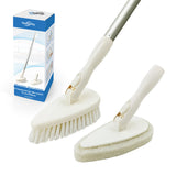Qaestfy Shower Scrubber Cleaning Brush Combo Bath Tub Tile Cleaner Scrubber Brush with 51'' Adjustable Long Handle Scrub Brush f