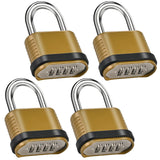4 Pack Combination Lock | 4-Digit Heavy Duty Combo Lock - 26.5mm Outdoor Waterproof Combination Padlock for Outdoor Fence, Locke