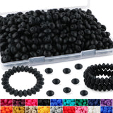 HHCFAST 270Pcs Lentil Silicone Beads for Pens, 12mm Silicone Spacer Beads for Keychain Making(Black)