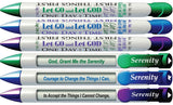 Greeting Pen Serenity Prayer Inspirational Prayer Pens with Rotating Messages, 6 Pen Set (36027)