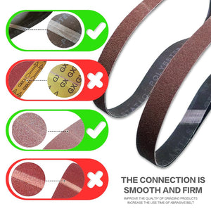 1/2 x 18 Inch 80 Grit Sanding Belt | Premium Aluminum Oxide Sanding Belt | Premium Sander Sandpaper - 24 Pack