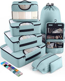 Veken 8 Set Packing Cubes for Travel Essentials, Suitcase Organizer Bags in 4 Sizes, Carry-On Luggage Accessories with Large Lau