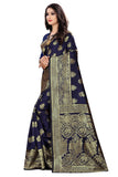 Sugathari Womens Art Silk Navy Blue Kanchipuram Saree (San Pari 63 N Blue)