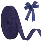 JaoZuyard Navy Blue Burlap Ribbon 1/2 inch X 20 Yard Natural Linen Woven Ribbon DIY Handmade Wired Edging Production Wreath Holi