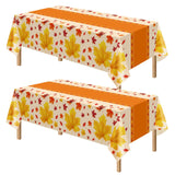 Kelool 2 Pack Thanksgiving Tablecloth,54 x 108 Inch Thanksgiving Decorations,Plastic Table Cloth Disposable Rectangle,Maple Leav