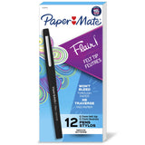 Paper Mate Flair PointGuard Porous Point Pens, 12 Black Pens.