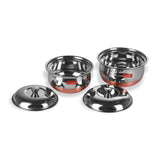 Sumeet Stainless Steel Copper Bottom 8 Pc Handi/Cookware/Servware Pot Set with Lid 360ML, 500ML, 800ML, 1Ltr, 1.250Ltr, 1.650Ltr